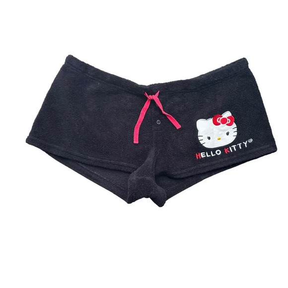 Hello Kitty Plush Fleece micro PJ Shorts LARGE - Picture 1 of 5